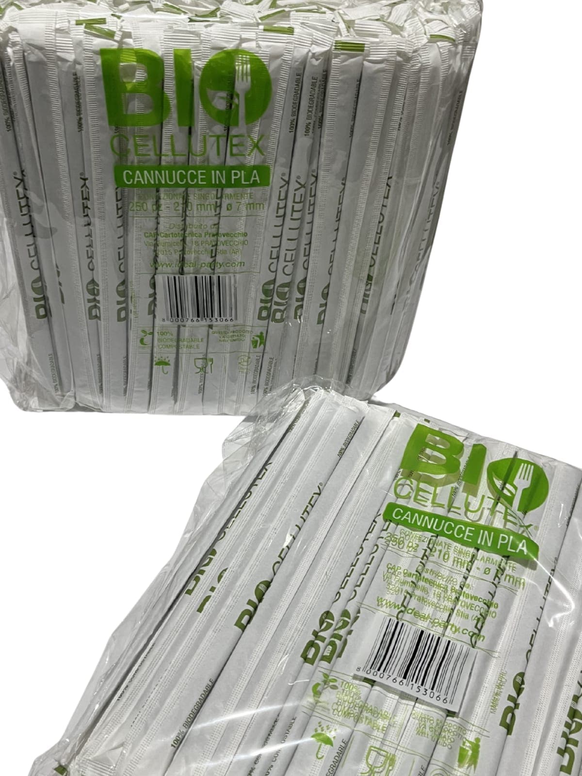 Cannucce Imbustate Nere 21cm Bio 250pz