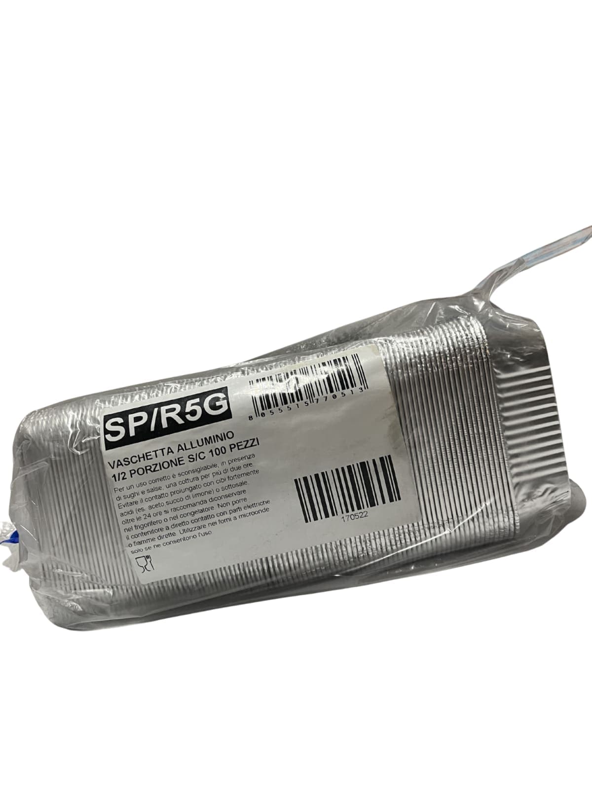 Vaschette Alluminio 1/2Porzione 100pz