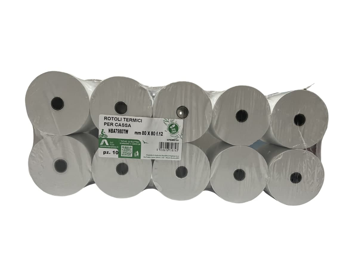 10 Rotoli Carta Termica 80x80
